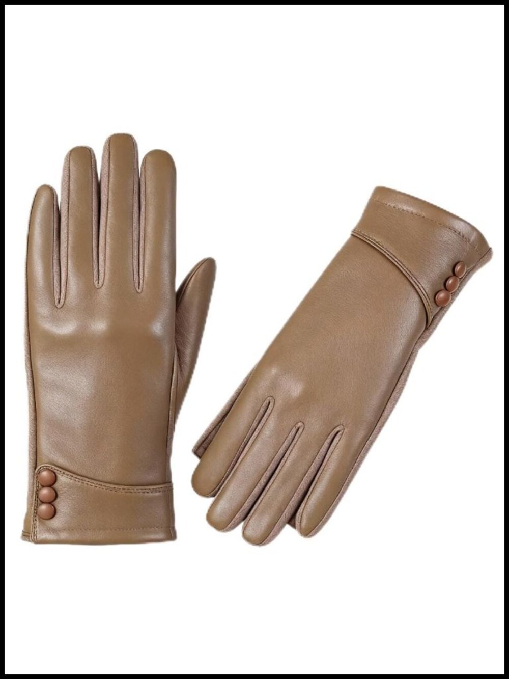 PU Leather Suede Winter Gloves Touch Screen Wool Lined Windproof Driving
